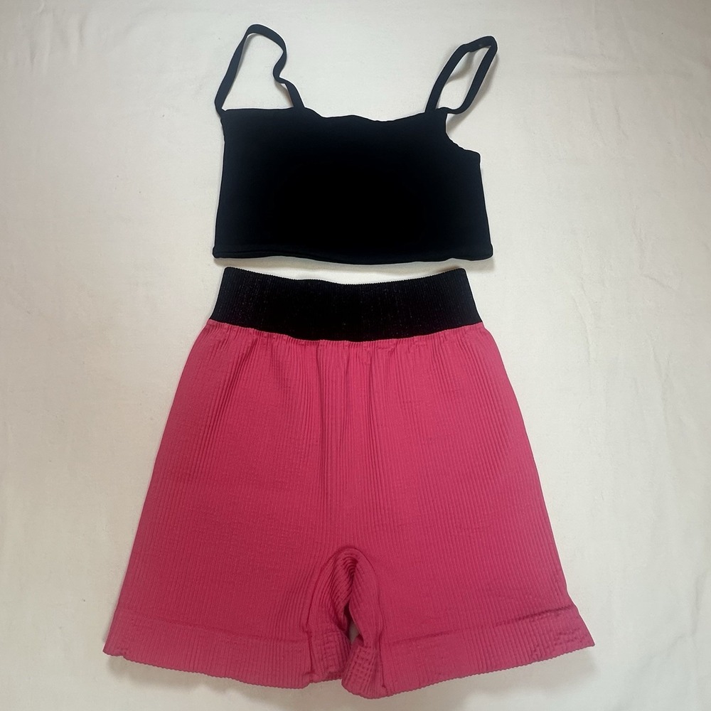 Free People Movement Happiness Runs Prajna Shorts & Square Tank Top Pink XS/S